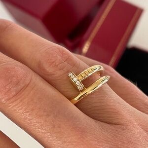 AUTHENTIC Cartier Juste un Clou Ring - Yellow gold with Diamonds, box and certs.